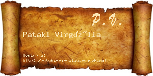 Pataki Virgília névjegykártya